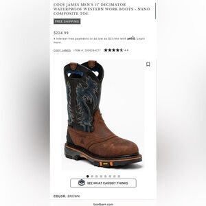 Cody James Men's Waterproof Western Work Boots